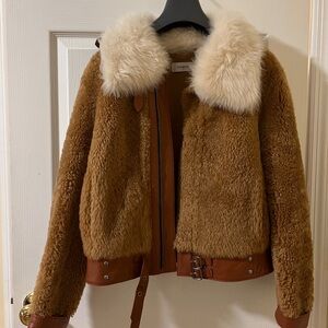Coach short shearling jacket